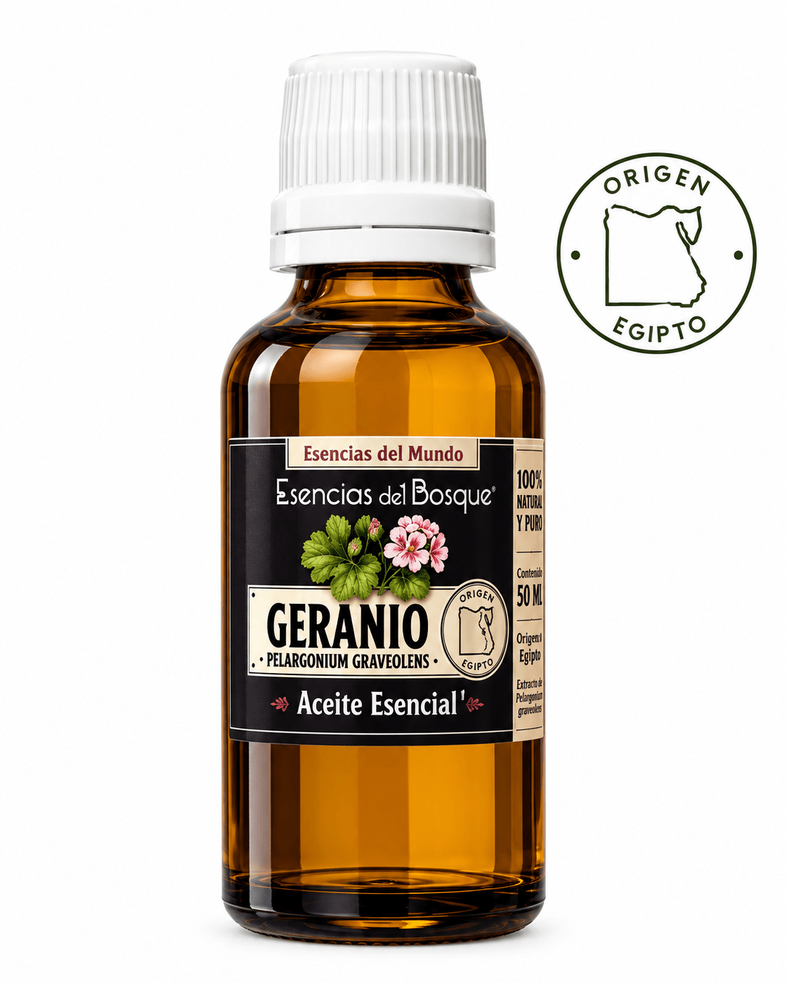 Aceite Esencial Geranio 50ml - Esencias del Bosque